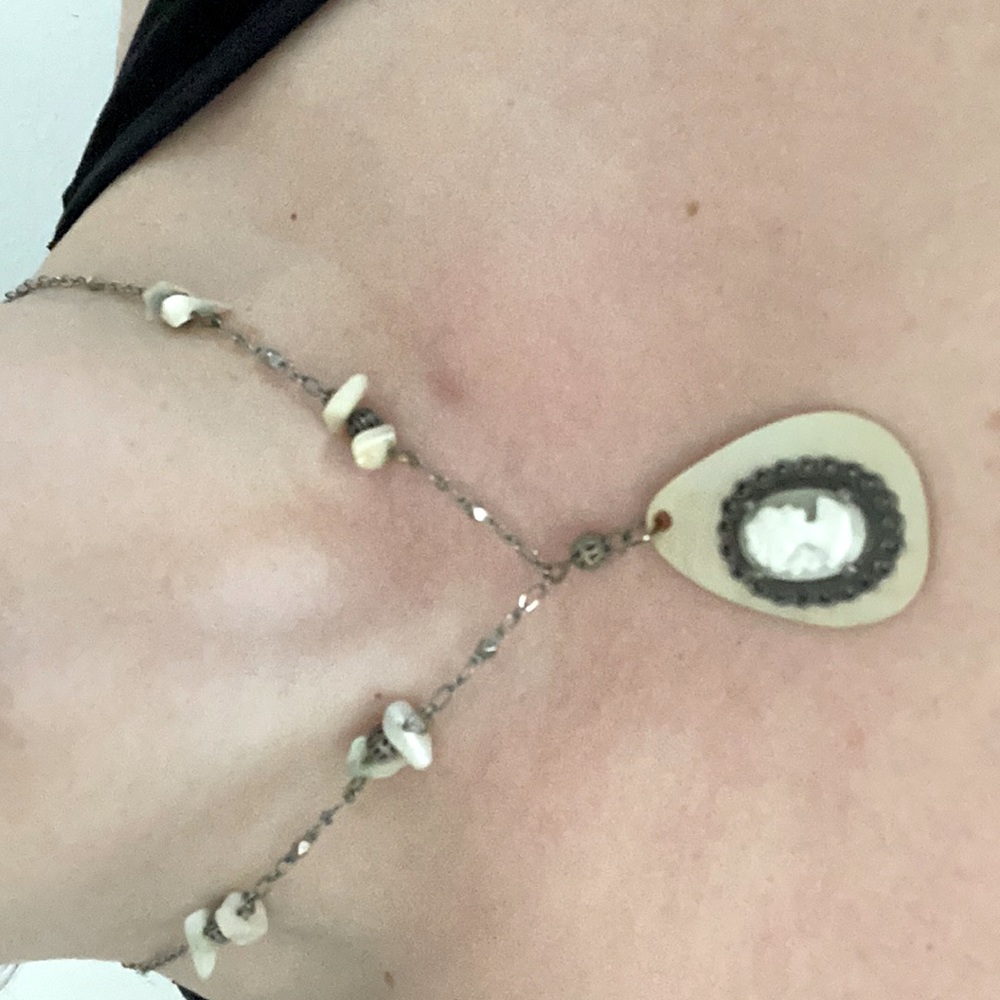 Mother of pearl cameo necklace